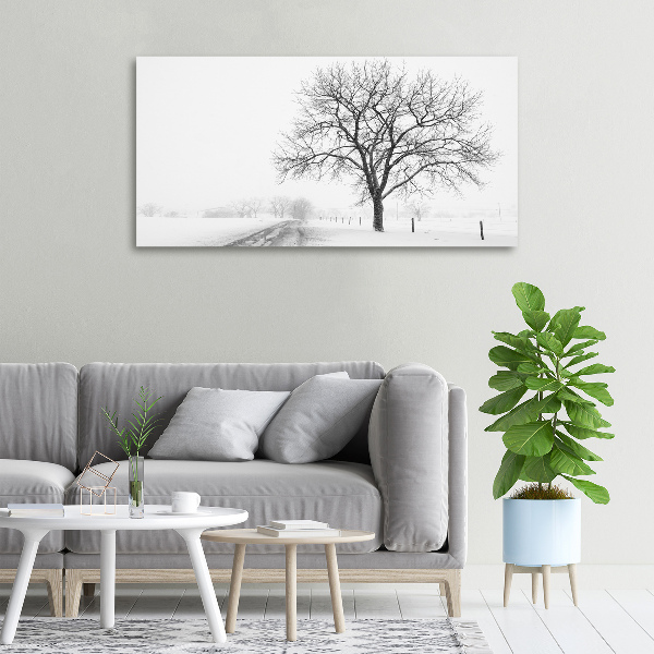 Cuadro canvas con impresión uv duradera horizontal Árbol en invierno