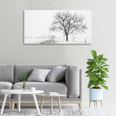 Cuadro canvas con impresión uv duradera horizontal Árbol en invierno