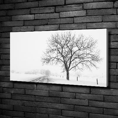 Cuadro canvas con impresión uv duradera horizontal Árbol en invierno