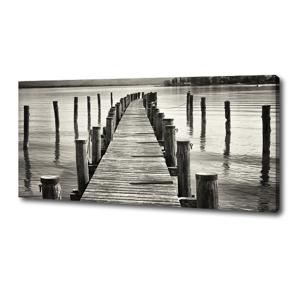 Cuadro canvas moderno de gran formato horizontal Muelle de madera