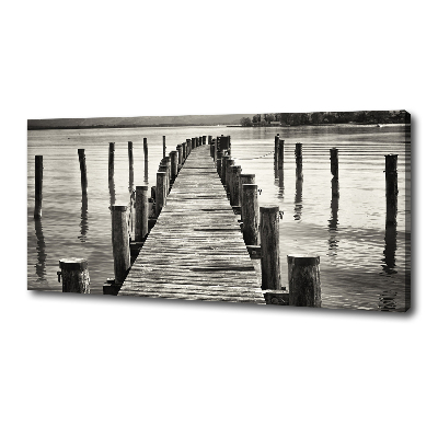 Cuadro canvas moderno de gran formato horizontal Muelle de madera
