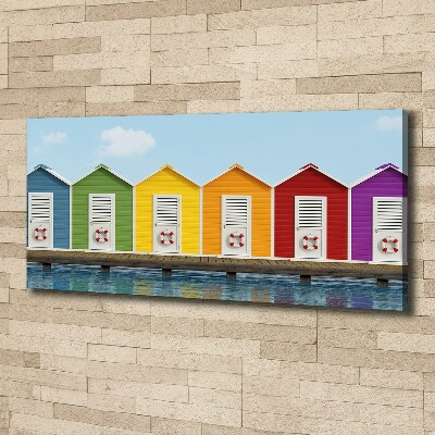 Cuadro canvas moderno de gran formato horizontal Cabañas de playa