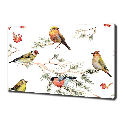 Cuadro canvas con impresión uv duradera horizontal Aves y plantas del bosque
