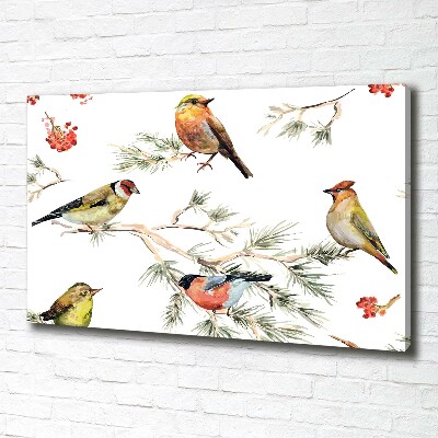Cuadro canvas con impresión uv duradera horizontal Aves y plantas del bosque
