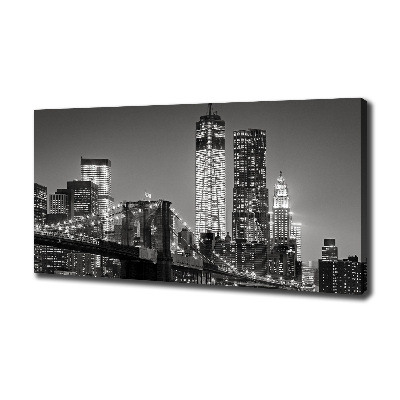 Cuadro canvas con impresión uv duradera horizontal Manhattan de noche