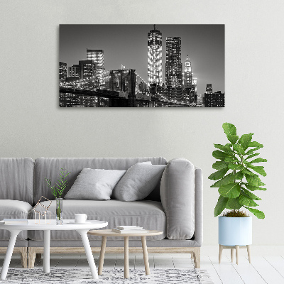 Cuadro canvas con impresión uv duradera horizontal Manhattan de noche