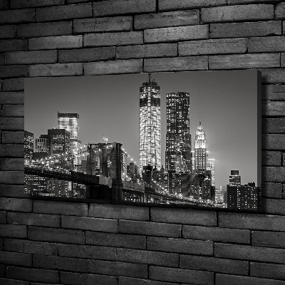 Cuadro canvas con impresión uv duradera horizontal Manhattan de noche