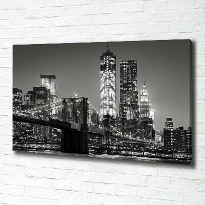 Cuadro canvas con impresión uv duradera horizontal Manhattan de noche