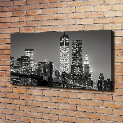 Cuadro canvas con impresión uv duradera horizontal Manhattan de noche