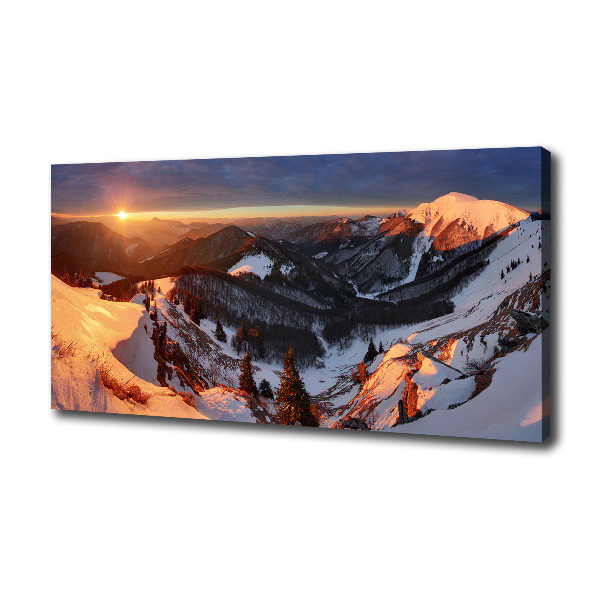 Cuadro canvas con impresión uv duradera horizontal Invierno en las montañas