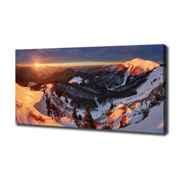 Cuadro canvas con impresión uv duradera horizontal Invierno en las montañas