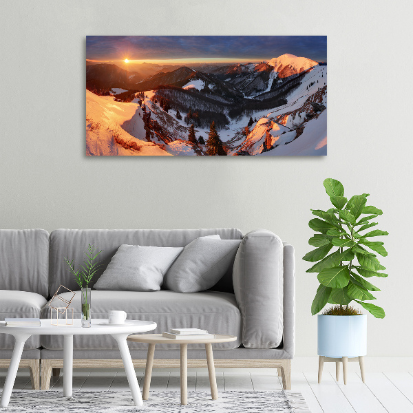 Cuadro canvas con impresión uv duradera horizontal Invierno en las montañas