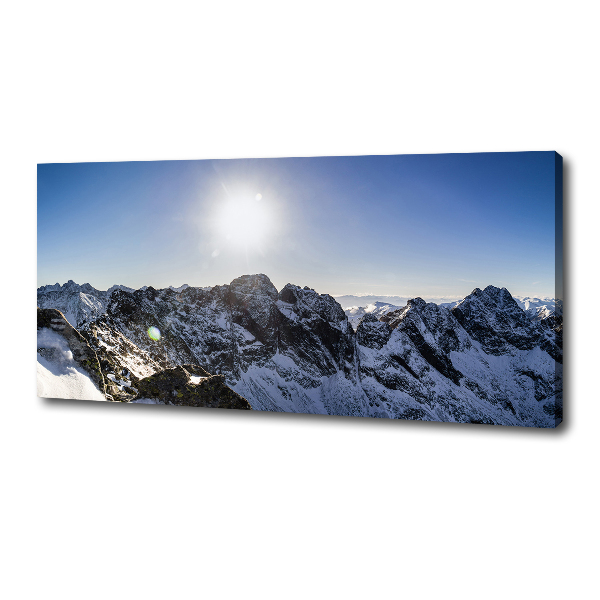 Cuadro canvas moderno de gran formato horizontal Invierno en los montes Tatra