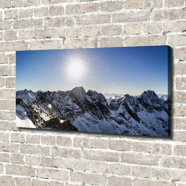 Cuadro canvas moderno de gran formato horizontal Invierno en los montes Tatra