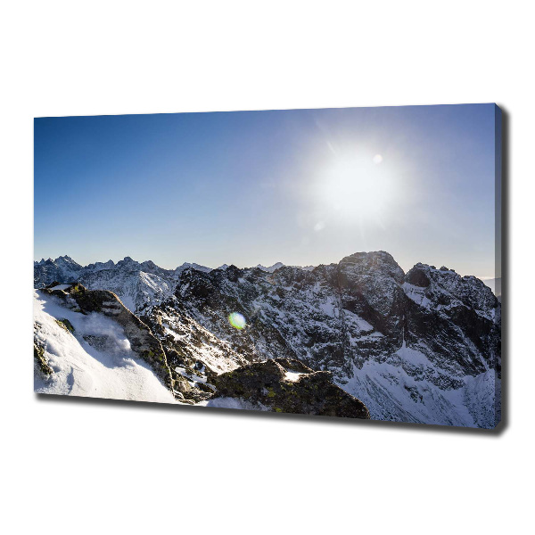 Cuadro canvas moderno de gran formato horizontal Invierno en los montes Tatra