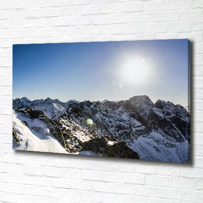 Cuadro canvas moderno de gran formato horizontal Invierno en los montes Tatra