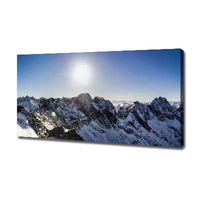 Cuadro canvas moderno de gran formato horizontal Invierno en los montes Tatra