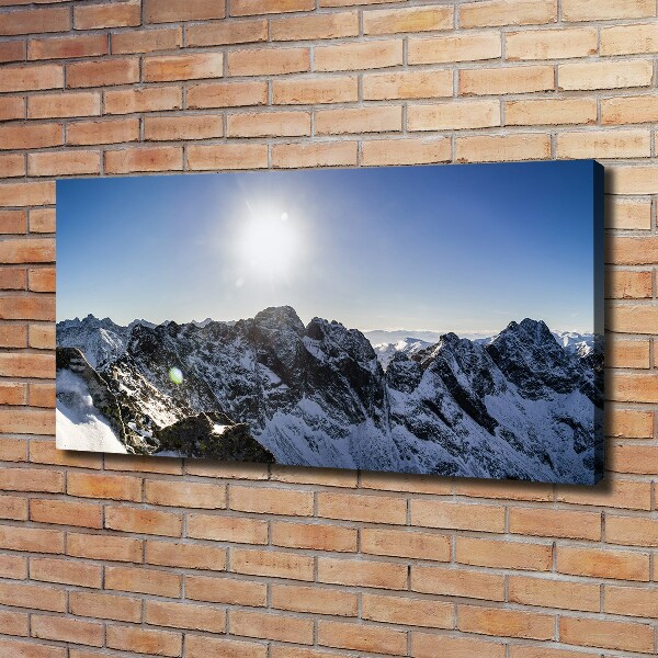 Cuadro canvas moderno de gran formato horizontal Invierno en los montes Tatra