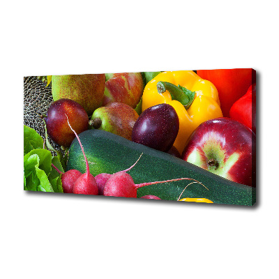 Cuadro canvas con impresión uv duradera horizontal Frutas y verduras
