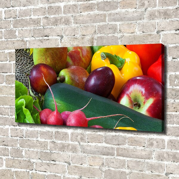 Cuadro canvas con impresión uv duradera horizontal Frutas y verduras