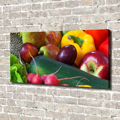 Cuadro canvas con impresión uv duradera horizontal Frutas y verduras
