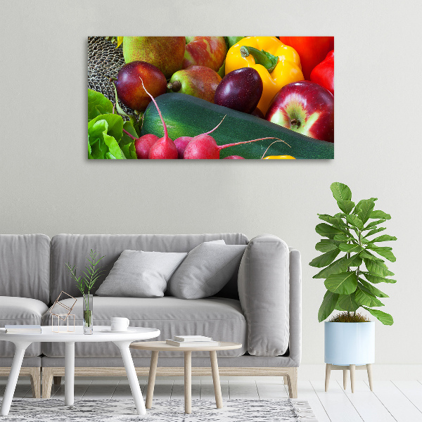Cuadro canvas con impresión uv duradera horizontal Frutas y verduras