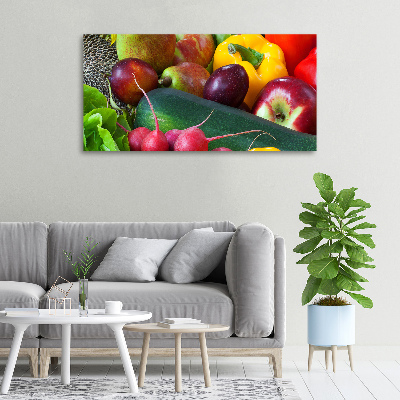 Cuadro canvas con impresión uv duradera horizontal Frutas y verduras