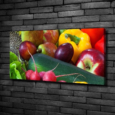 Cuadro canvas con impresión uv duradera horizontal Frutas y verduras