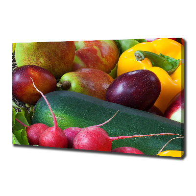 Cuadro canvas con impresión uv duradera horizontal Frutas y verduras