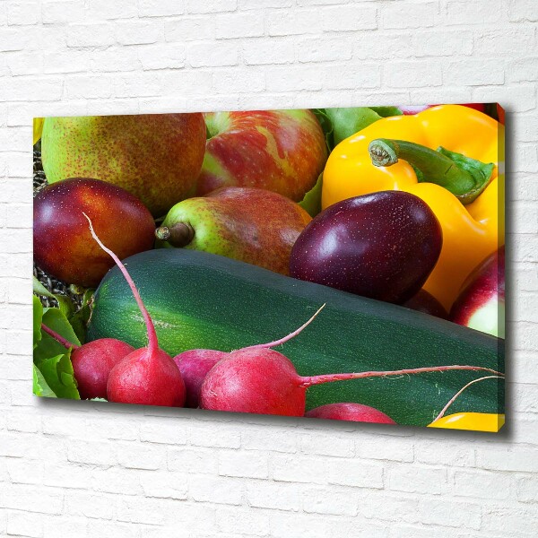Cuadro canvas con impresión uv duradera horizontal Frutas y verduras