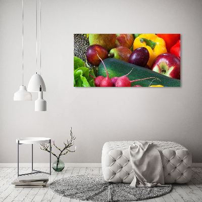Cuadro canvas con impresión uv duradera horizontal Frutas y verduras