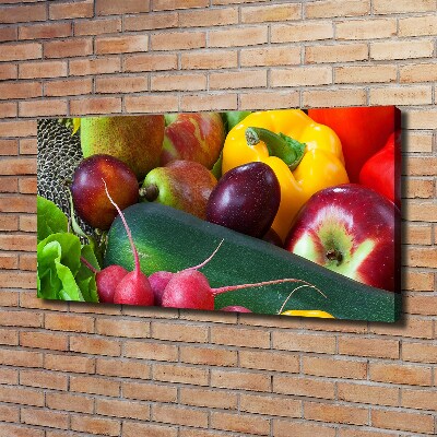 Cuadro canvas con impresión uv duradera horizontal Frutas y verduras