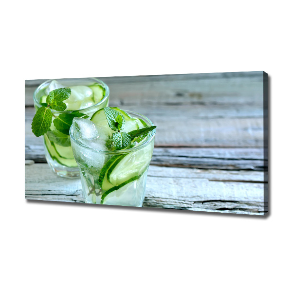 Cuadro canvas moderno de gran formato horizontal agua de pepino