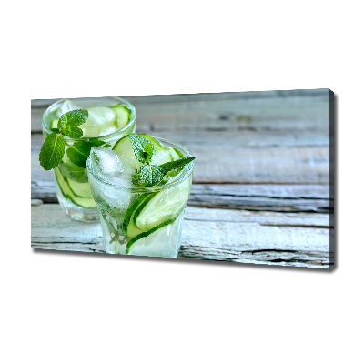 Cuadro canvas moderno de gran formato horizontal agua de pepino