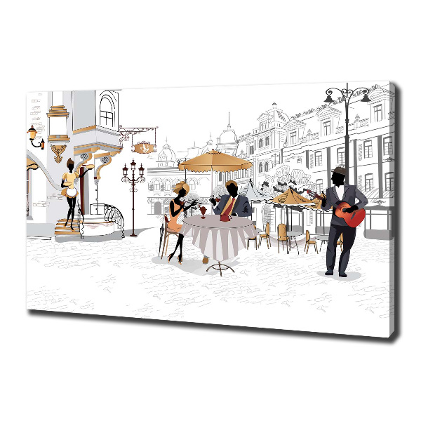 Fotocuadro en lienzo de alta calidad horizontal Cafetería