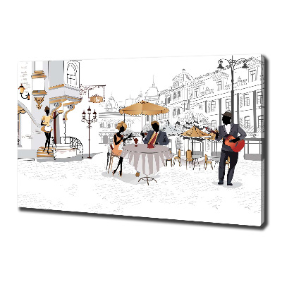 Fotocuadro en lienzo de alta calidad horizontal Cafetería