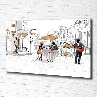 Fotocuadro en lienzo de alta calidad horizontal Cafetería