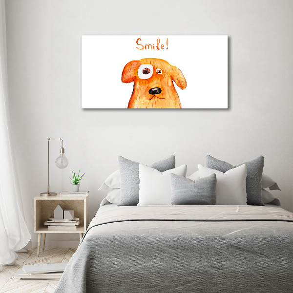 Cuadro canvas moderno de gran formato horizontal Perro