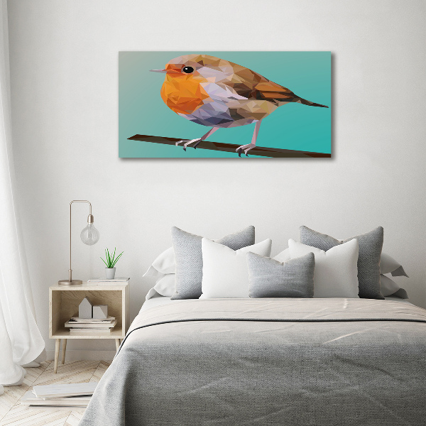 Foto en lienzo con acabado profesional horizontal pájaro petirrojo