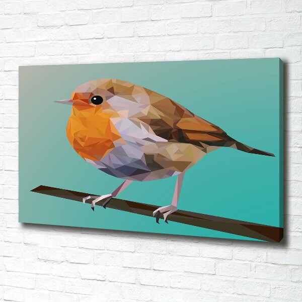 Foto en lienzo con acabado profesional horizontal pájaro petirrojo