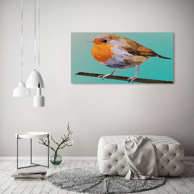 Foto en lienzo con acabado profesional horizontal pájaro petirrojo