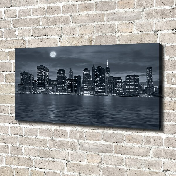 Cuadro canvas con impresión uv duradera horizontal Nueva York de noche