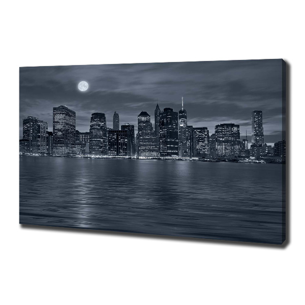 Cuadro canvas con impresión uv duradera horizontal Nueva York de noche
