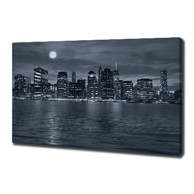 Cuadro canvas con impresión uv duradera horizontal Nueva York de noche