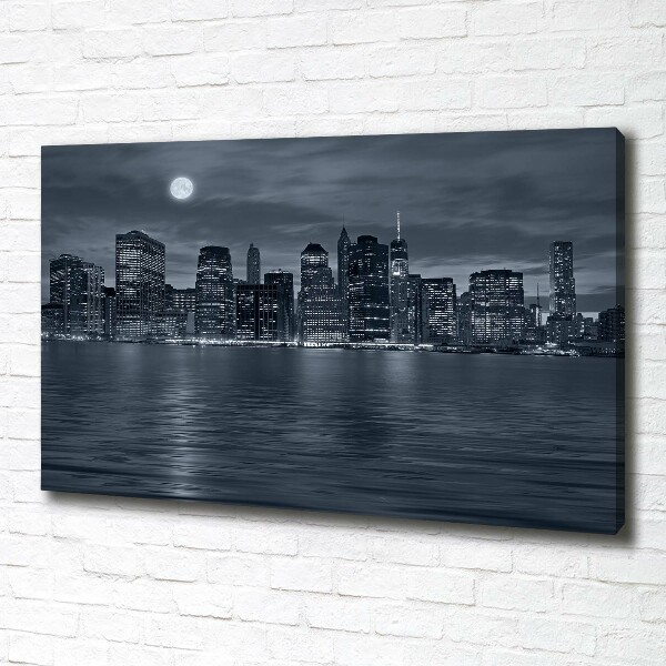 Cuadro canvas con impresión uv duradera horizontal Nueva York de noche