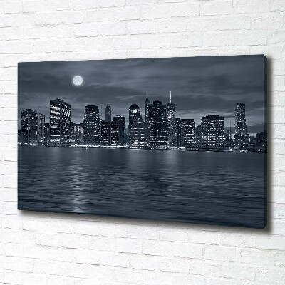 Cuadro canvas con impresión uv duradera horizontal Nueva York de noche