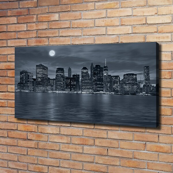 Cuadro canvas con impresión uv duradera horizontal Nueva York de noche