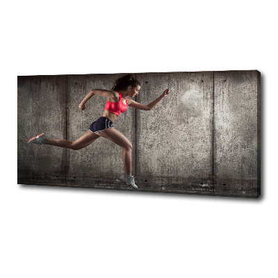 Cuadro canvas moderno de gran formato horizontal Mujer corriendo