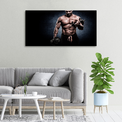 Foto en lienzo con acabado profesional horizontal desarrollo muscular