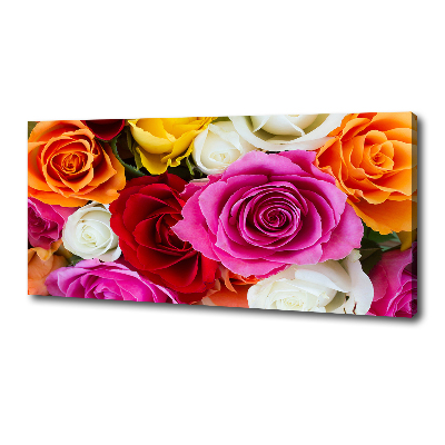 Cuadro canvas moderno de gran formato horizontal Rosas de colores